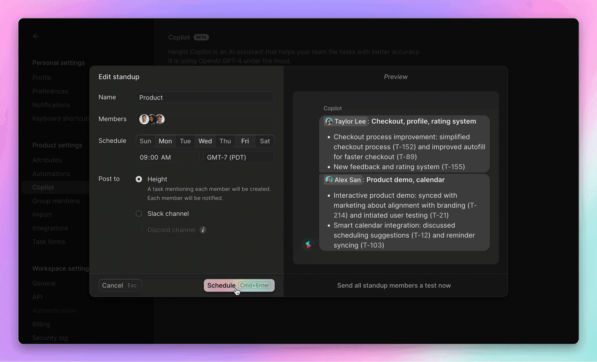 Let Height Copilot manage your projects so you can focus on the work that matters 💎