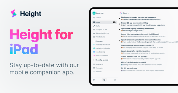 Height for iPad is here to round out our suite of mobile companion apps 📱