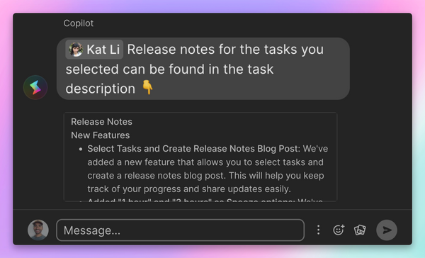 What’s new: Copilot Release Notes, snooze by the hour, modify admin roles, and more ✨ (0.129)